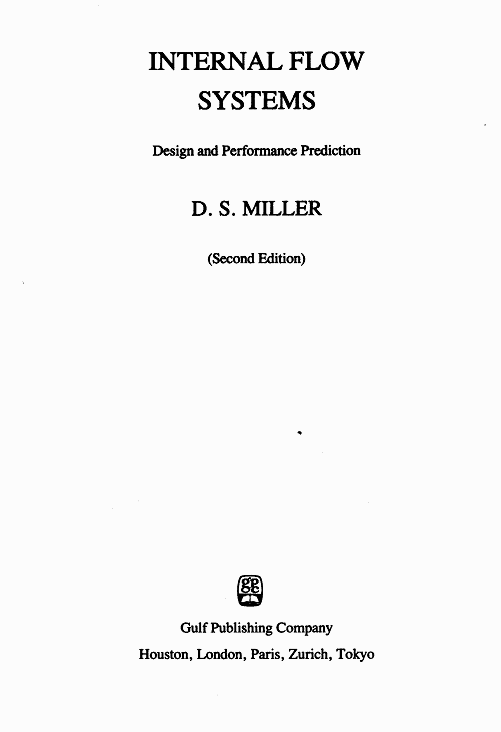 The title page of Internal Flow Systems by Miller.